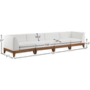  Meridian Rio 131" Off White Off White Water Resistant Fabric Upholstered 4 pc Modular Sofa IMAGE 5
