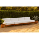  Meridian Rio 138" Off White Off White Water Resistant Fabric Upholstered 4 pc Modular Armless Chair IMAGE 2