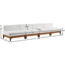  Meridian Rio 138" Off White Off White Water Resistant Fabric Upholstered 4 pc Modular Armless Chair IMAGE 3