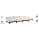  Meridian Rio 138" Off White Off White Water Resistant Fabric Upholstered 4 pc Modular Armless Chair IMAGE 4