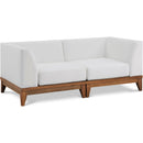  Meridian Rio 62" Off White Off White Water Resistant Fabric Upholstered 2 pc Modular Loveseat IMAGE 1