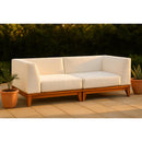  Meridian Rio 62" Off White Off White Water Resistant Fabric Upholstered 2 pc Modular Loveseat IMAGE 2