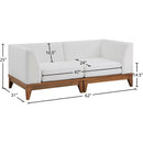  Meridian Rio 62" Off White Off White Water Resistant Fabric Upholstered 2 pc Modular Loveseat IMAGE 6