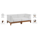  Meridian Rio 62" Off White Off White Water Resistant Fabric Upholstered 2 pc Modular Loveseat IMAGE 7