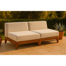  Meridian Rio 69" Off White Off White Water Resistant Fabric Upholstered 2 pc Modular Armless Chair IMAGE 2