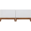  Meridian Rio 69" Off White Off White Water Resistant Fabric Upholstered 2 pc Modular Armless Chair IMAGE 3