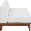  Meridian Rio 69" Off White Off White Water Resistant Fabric Upholstered 2 pc Modular Armless Chair IMAGE 4