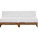  Meridian Rio 69" Off White Off White Water Resistant Fabric Upholstered 2 pc Modular Armless Chair IMAGE 5