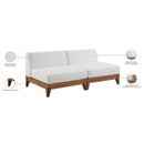  Meridian Rio 69" Off White Off White Water Resistant Fabric Upholstered 2 pc Modular Armless Chair IMAGE 7
