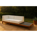  Meridian Rio 94" Off White Off White Water Resistant Fabric Upholstered 2 pc Modular Loveseat IMAGE 2