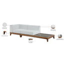  Meridian Rio 94" Off White Off White Water Resistant Fabric Upholstered 2 pc Modular Loveseat IMAGE 4