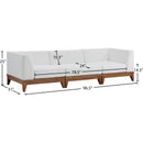  Meridian Rio 96.5" Off White Off White Water Resistant Fabric Upholstered 3 pc Modular Sofa IMAGE 4