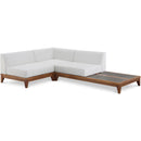  Meridian Rio 94" Off White Off White Water Resistant Fabric Upholstered 3 pc Modular Sectional IMAGE 1