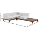  Meridian Rio 94" Off White Off White Water Resistant Fabric Upholstered 3 pc Modular Sectional IMAGE 3
