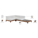  Meridian Rio 94" Off White Off White Water Resistant Fabric Upholstered 3 pc Modular Sectional IMAGE 4