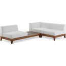  Meridian Rio 94" Off White Off White Water Resistant Fabric Upholstered 3 pc Modular Sectional IMAGE 1