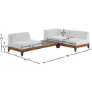  Meridian Rio 94" Off White Off White Water Resistant Fabric Upholstered 3 pc Modular Sectional IMAGE 3