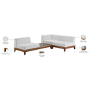  Meridian Rio 94" Off White Off White Water Resistant Fabric Upholstered 3 pc Modular Sectional IMAGE 4
