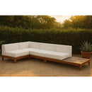  Meridian Rio 128.5" Off White Off White Water Resistant Fabric Upholstered 4 pc Modular Sectional IMAGE 2