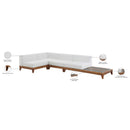  Meridian Rio 128.5" Off White Off White Water Resistant Fabric Upholstered 4 pc Modular Sectional IMAGE 4