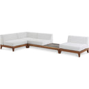  Meridian Rio 128.5" Off White Off White Water Resistant Fabric Upholstered 4 pc Modular Sectional IMAGE 1