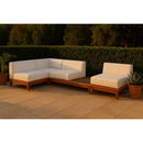  Meridian Rio 128.5" Off White Off White Water Resistant Fabric Upholstered 4 pc Modular Sectional IMAGE 2