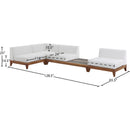  Meridian Rio 128.5" Off White Off White Water Resistant Fabric Upholstered 4 pc Modular Sectional IMAGE 3
