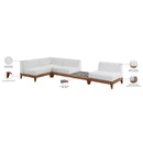  Meridian Rio 128.5" Off White Off White Water Resistant Fabric Upholstered 4 pc Modular Sectional IMAGE 4