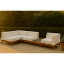  Meridian Rio 125" Off White Off White Water Resistant Fabric Upholstered 4 pc Modular Sectional IMAGE 2