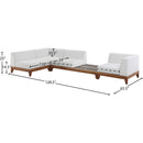  Meridian Rio 125" Off White Off White Water Resistant Fabric Upholstered 4 pc Modular Sectional IMAGE 3