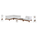  Meridian Rio 125" Off White Off White Water Resistant Fabric Upholstered 4 pc Modular Sectional IMAGE 4