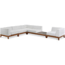  Meridian Rio 125" Off White Off White Water Resistant Fabric Upholstered 5 pc Modular Sectional IMAGE 1