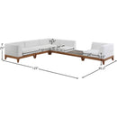  Meridian Rio 125" Off White Off White Water Resistant Fabric Upholstered 5 pc Modular Sectional IMAGE 3