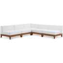  Meridian Rio 100" Off White Off White Water Resistant Fabric Upholstered 5 pc Modular Sectional IMAGE 1