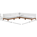  Meridian Rio 100" Off White Off White Water Resistant Fabric Upholstered 5 pc Modular Sectional IMAGE 3