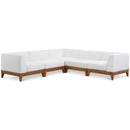  Meridian Rio 96.5" Off White Off White Water Resistant Fabric Upholstered 5 pc Modular Sectional IMAGE 1