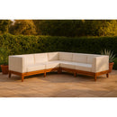  Meridian Rio 96.5" Off White Off White Water Resistant Fabric Upholstered 5 pc Modular Sectional IMAGE 2