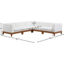  Meridian Rio 96.5" Off White Off White Water Resistant Fabric Upholstered 5 pc Modular Sectional IMAGE 3