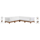  Meridian Rio 96.5" Off White Off White Water Resistant Fabric Upholstered 5 pc Modular Sectional IMAGE 4