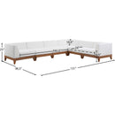  Meridian Rio 131" Off White Off White Water Resistant Fabric Upholstered 6 pc Modular Sectional IMAGE 3