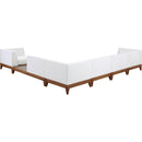  Meridian Rio 131" Off White Off White Water Resistant Fabric Upholstered 6 pc Modular Sectional IMAGE 3