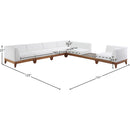  Meridian Rio 131" Off White Off White Water Resistant Fabric Upholstered 6 pc Modular Sectional IMAGE 5