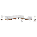  Meridian Rio 131" Off White Off White Water Resistant Fabric Upholstered 6 pc Modular Sectional IMAGE 6