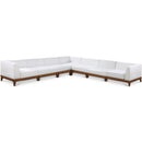  Meridian Rio 131" Off White Off White Water Resistant Fabric Upholstered 7 pc Modular Sectional IMAGE 1