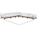  Meridian Rio 131" Off White Off White Water Resistant Fabric Upholstered 7 pc Modular Sectional IMAGE 3