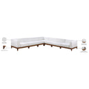  Meridian Rio 131" Off White Off White Water Resistant Fabric Upholstered 7 pc Modular Sectional IMAGE 4