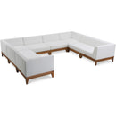  Meridian Rio 131" Off White Off White Water Resistant Fabric Upholstered 8 pc Modular Sectional IMAGE 1