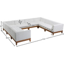  Meridian Rio 131" Off White Off White Water Resistant Fabric Upholstered 8 pc Modular Sectional IMAGE 3