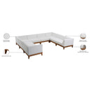  Meridian Rio 131" Off White Off White Water Resistant Fabric Upholstered 8 pc Modular Sectional IMAGE 4