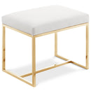  Meridian Monroe Gold Vegan Leather Upholstered Stool IMAGE 1